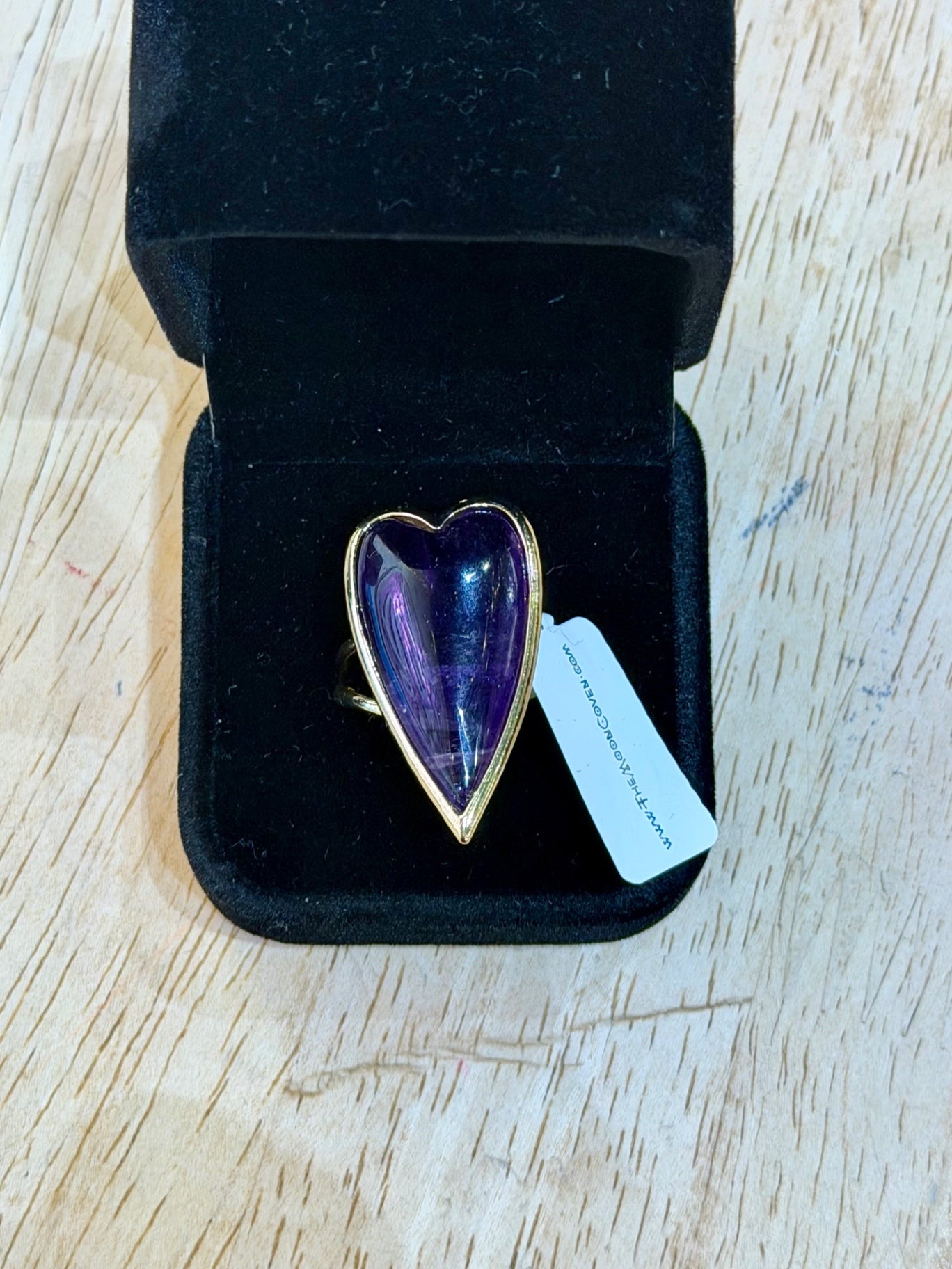 Large Heart Ring Amethyst 