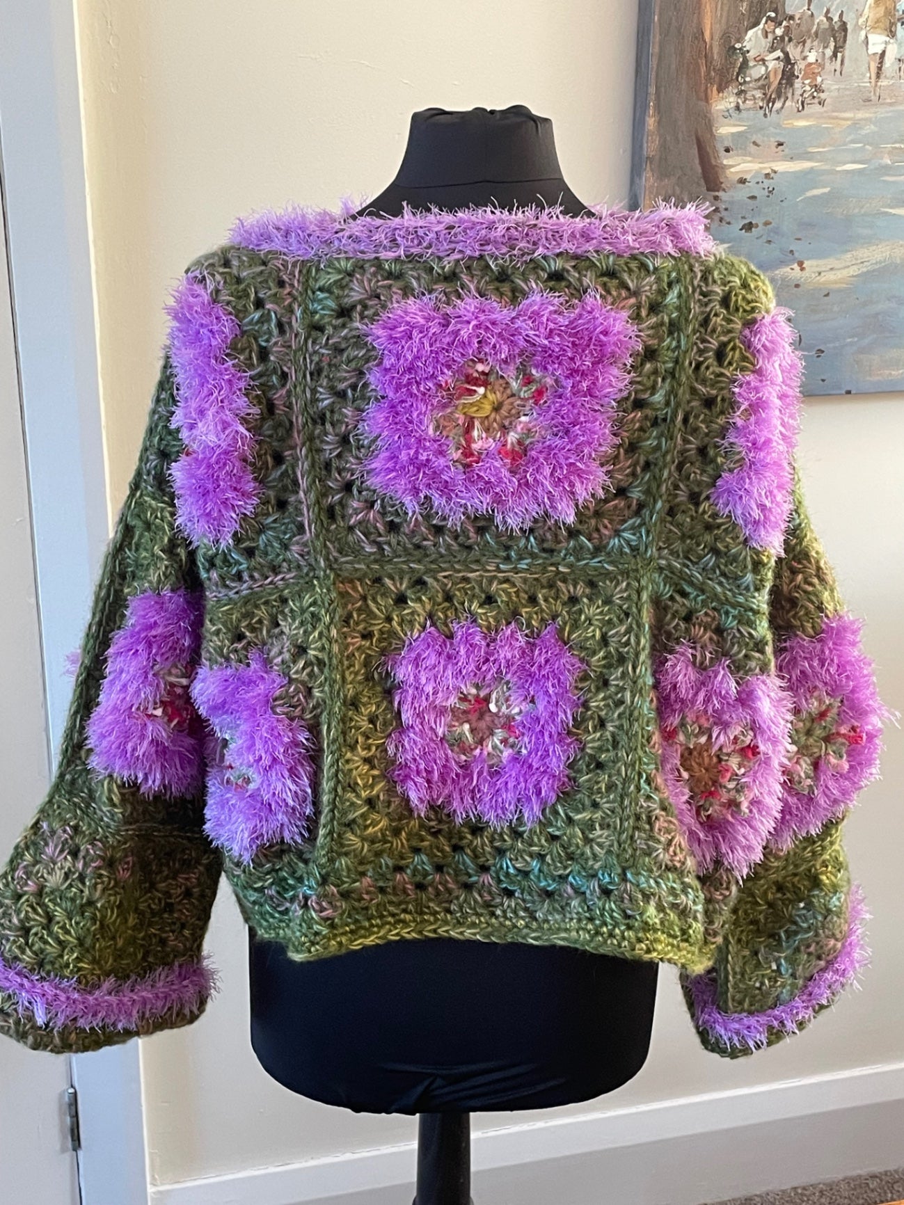 Green pink jumper