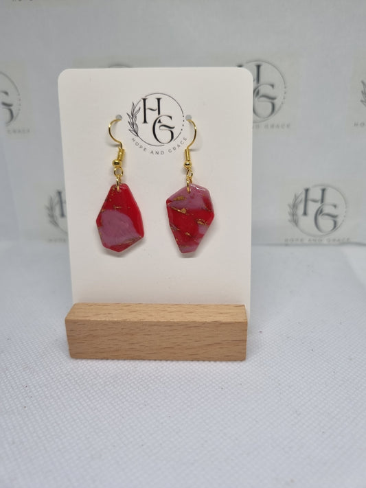 Red and purple stone earrings