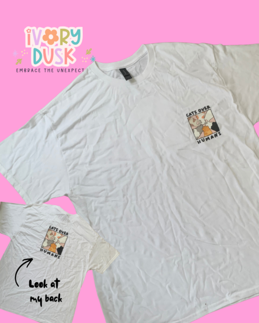 Cats over humans tshirt size XL