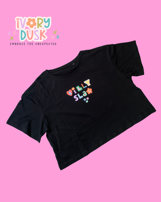 Silly slag cropped tshirt size M