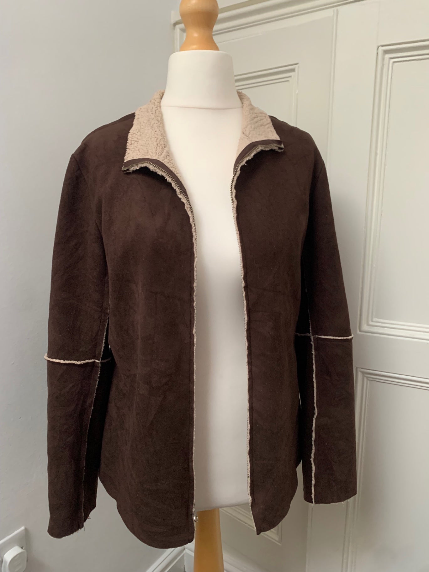 vintage brown zip up fleece