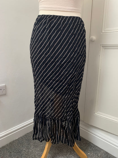 french vintage striped black skirt