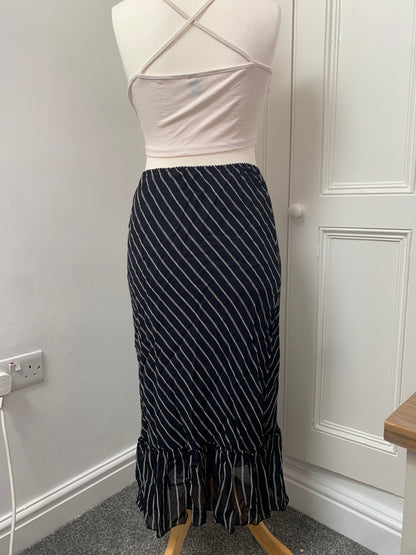 french vintage striped black skirt
