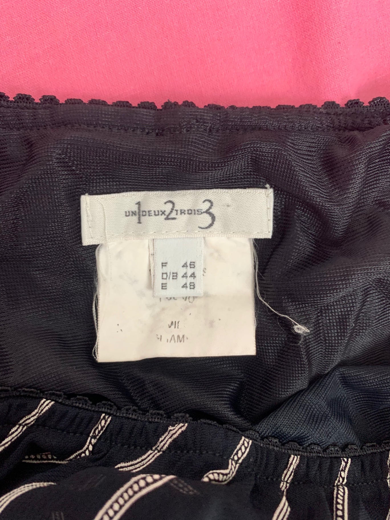 french vintage striped black skirt