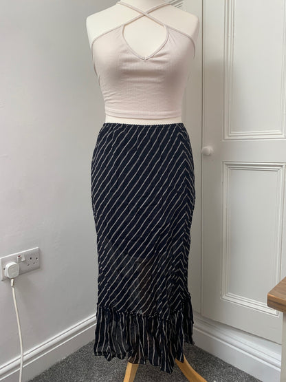 french vintage striped black skirt
