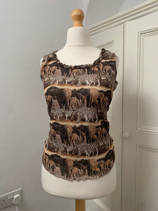 animal print graphic top