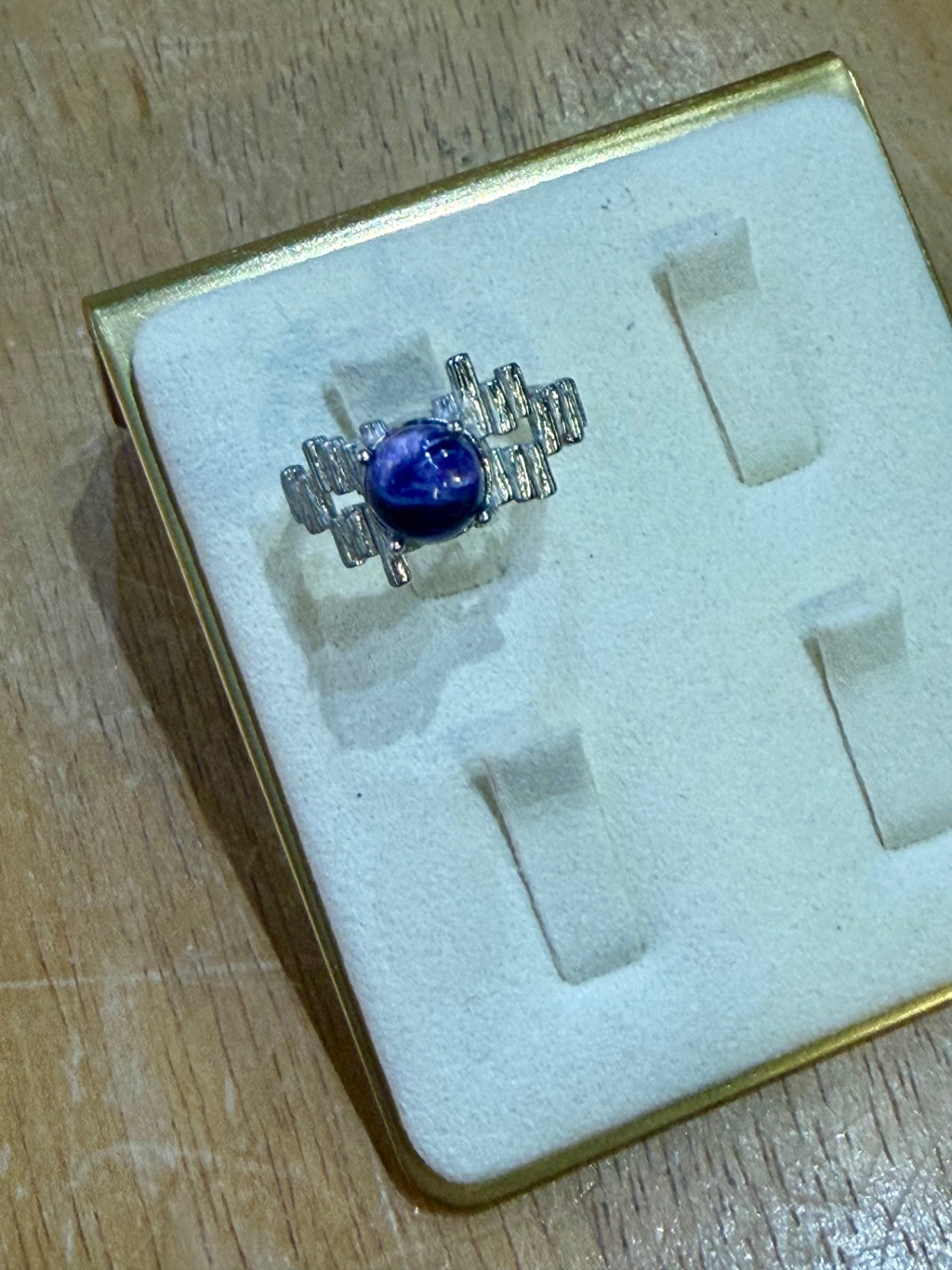Silver Charoite Ring Adjustable 