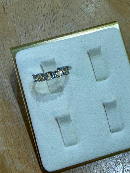 Silver Citrine Band Adjustable