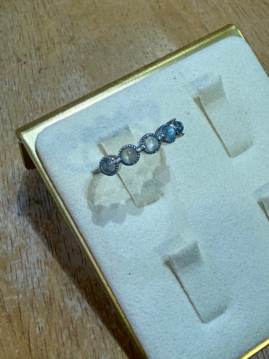 Moonstone Silver Band Ring Adjustable