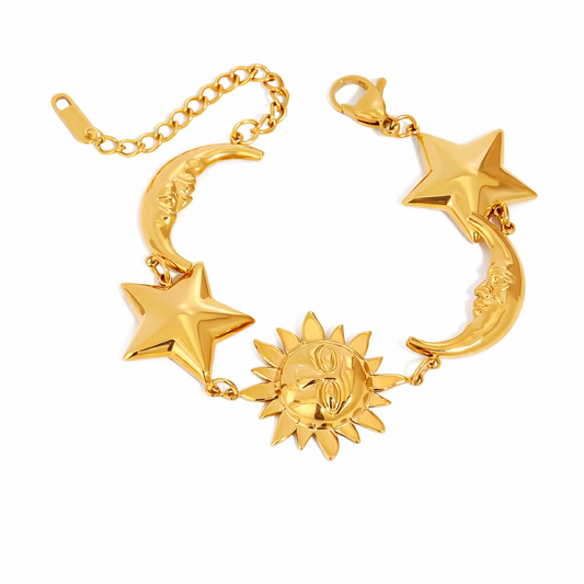 Celestial Orbit Charm Bracelet – Gold