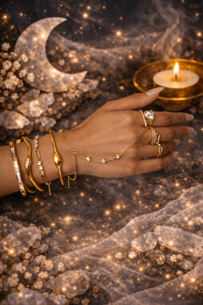 Celestial Dot Hand Chain – Gold