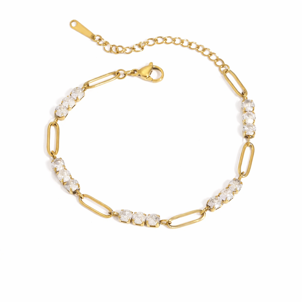 Solace Crystal Chain Bracelet – Gold