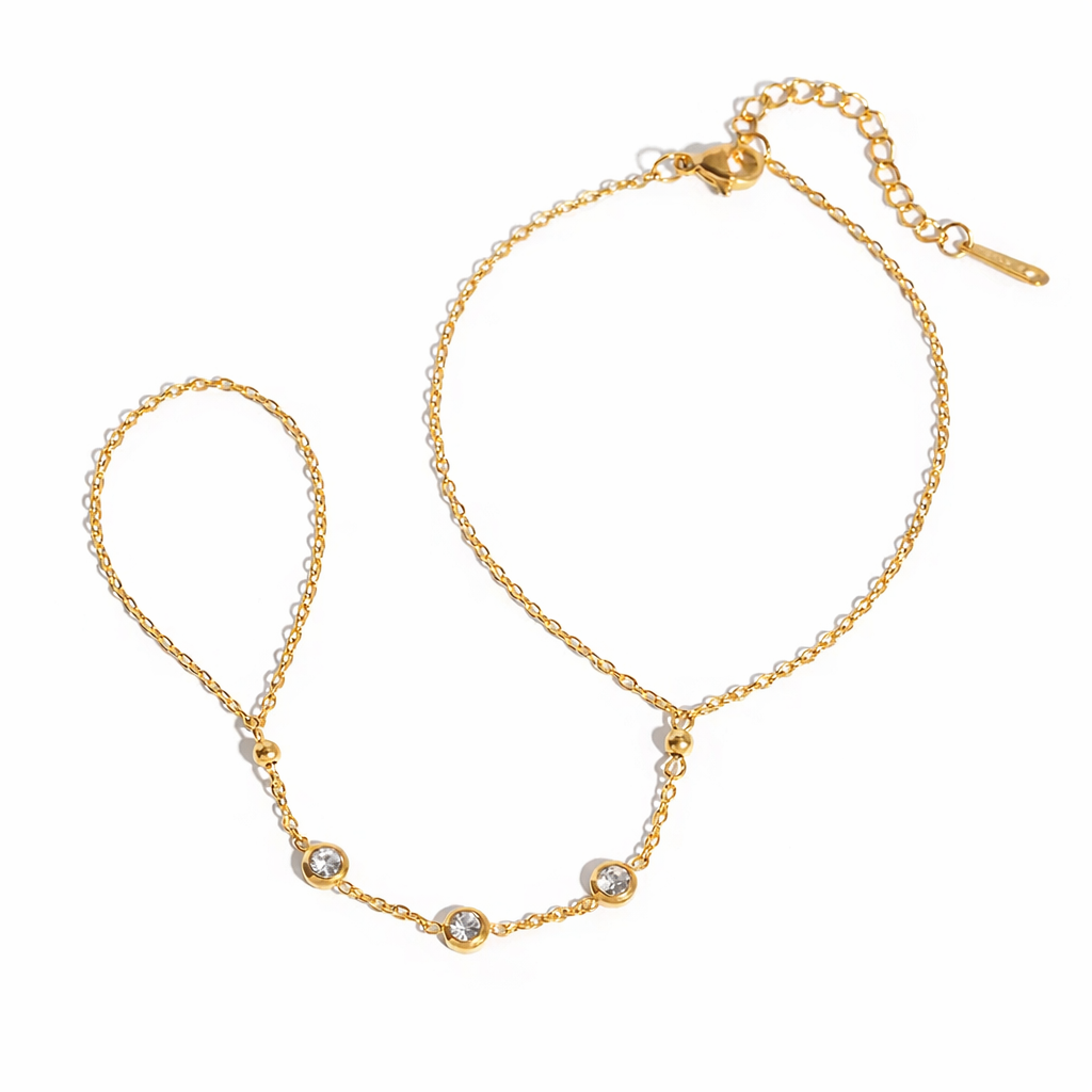 Celestial Dot Hand Chain – Gold