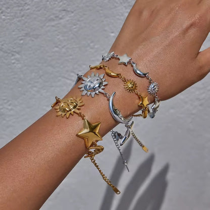 Celestial Mini Orbit Charm Bracelet – Silver