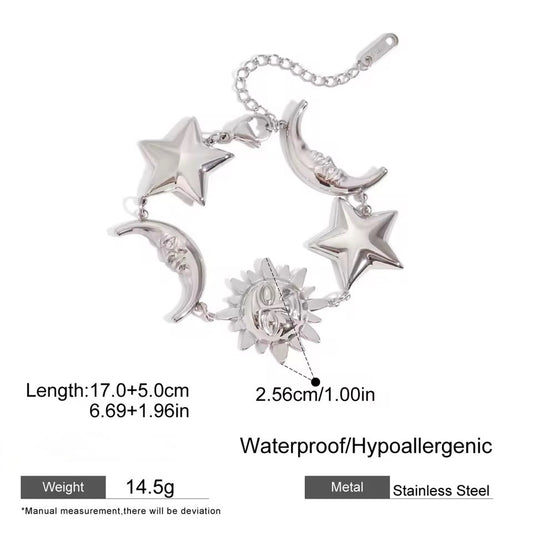 Celestial Orbit Charm Bracelet – Silver