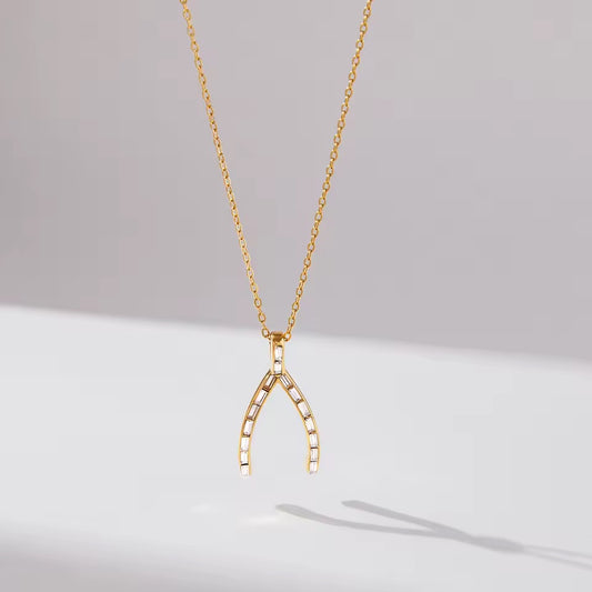 Wishbone Crystal Necklace