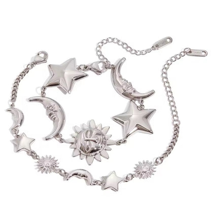 Celestial Mini Orbit Charm Bracelet – Silver