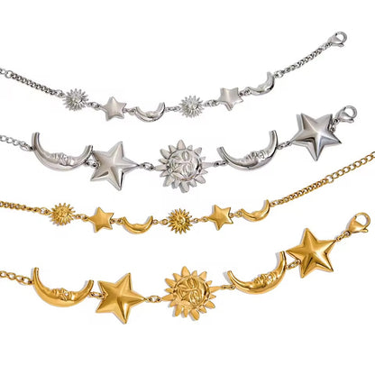 Celestial Mini Orbit Charm Bracelet – Silver
