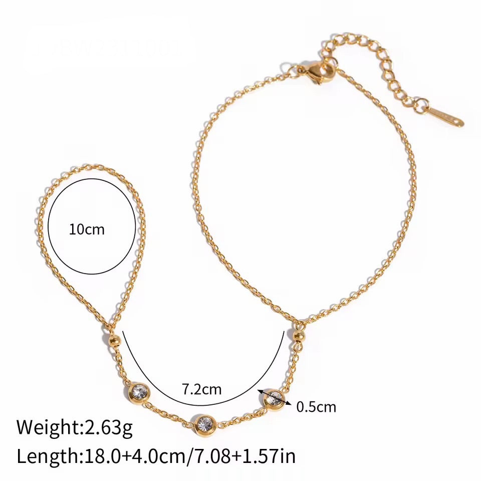 Celestial Dot Hand Chain – Gold
