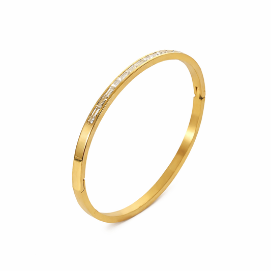 Celeste Gold Baguette Bangle
