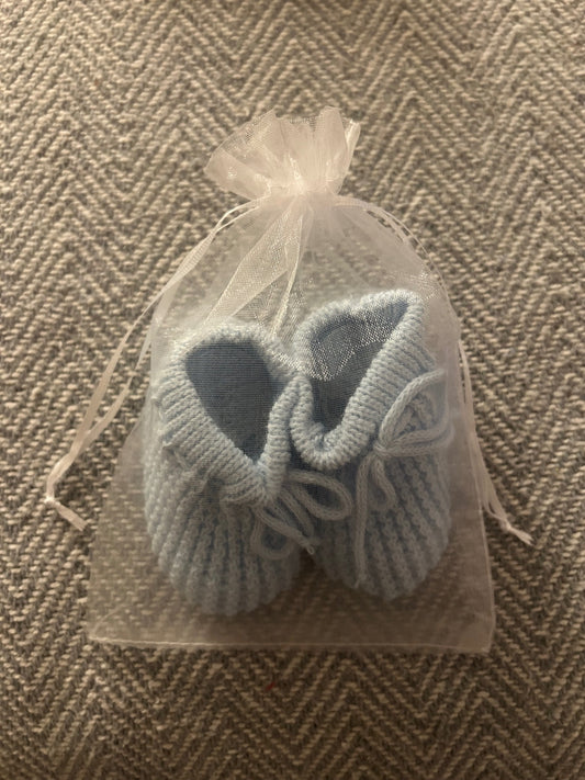 Blue Baby Booties In A Bag
