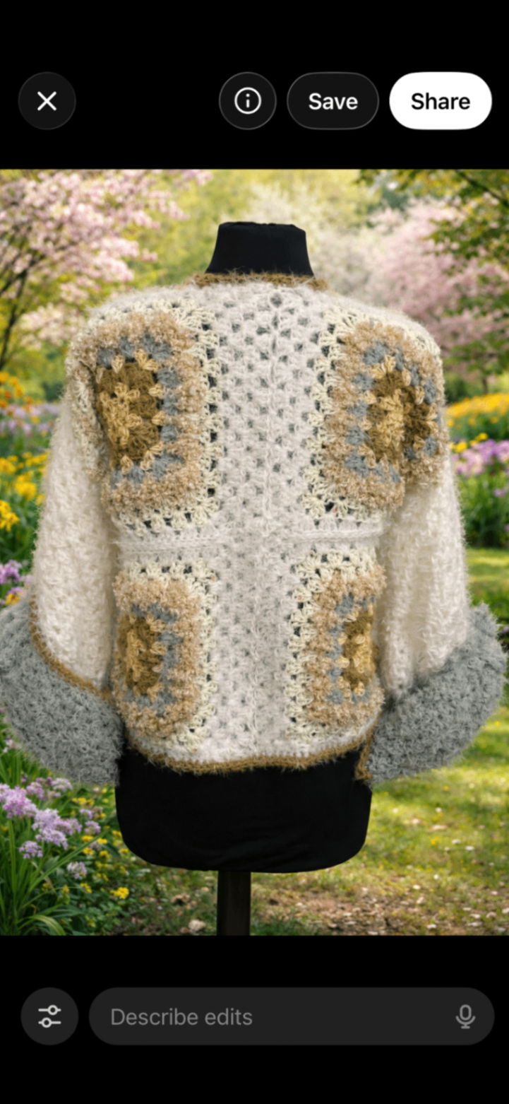 Soft white green spring cardigan jacket