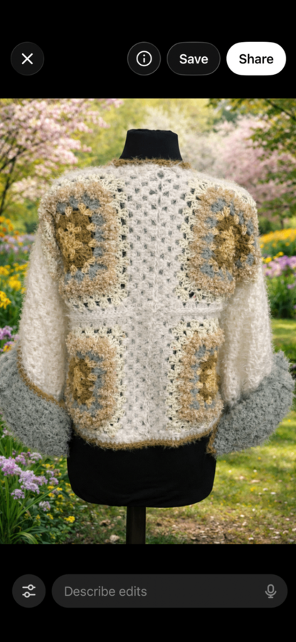 Soft white green spring cardigan jacket
