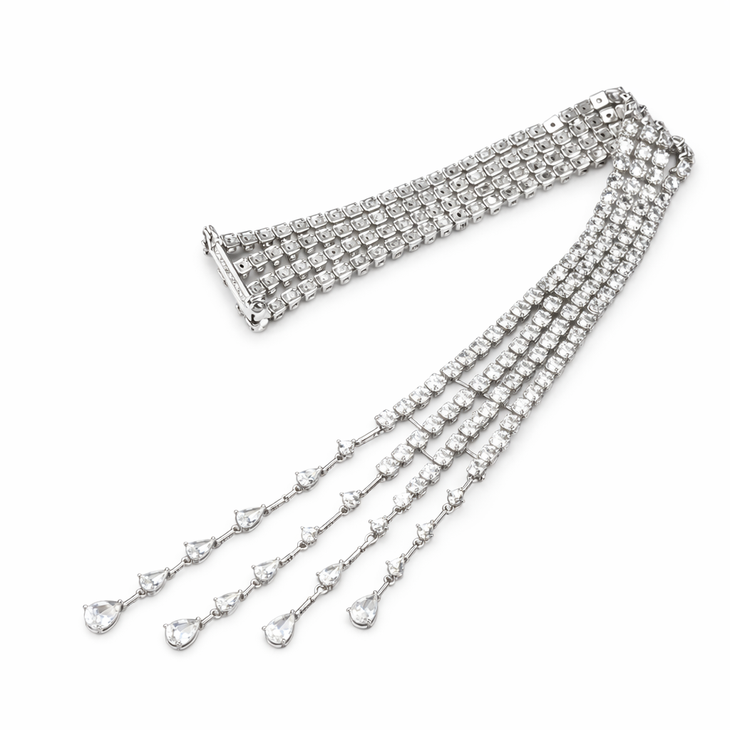Crystal Droplet Brooch Pin