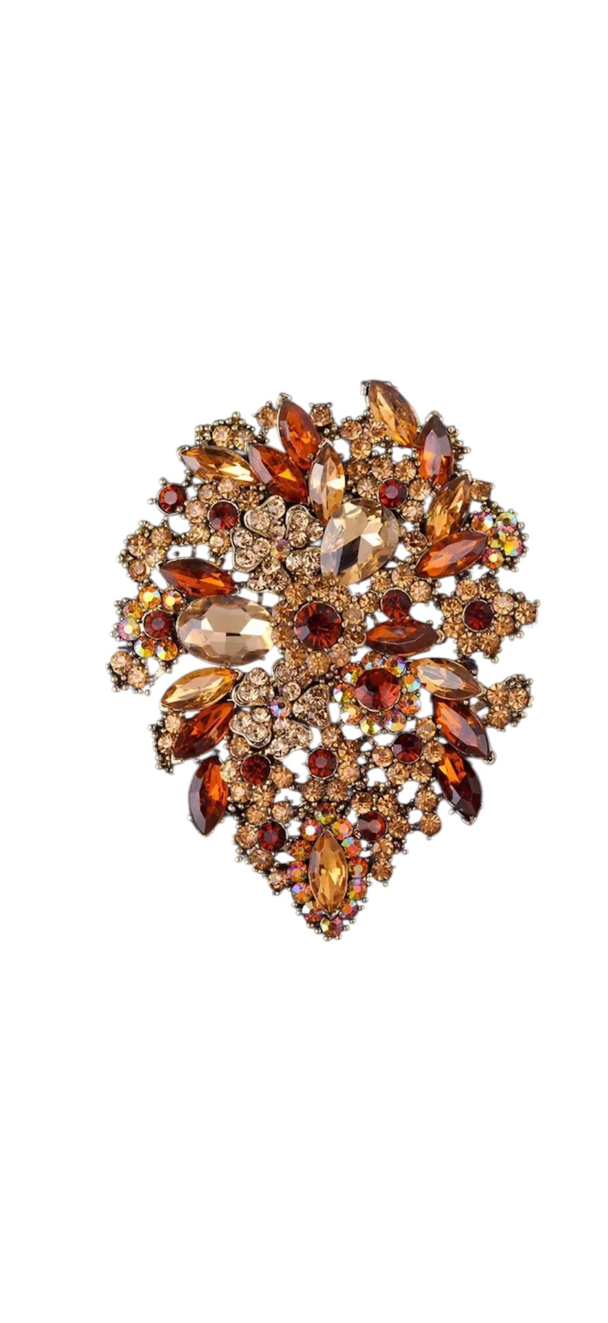 Vintage Bronze Oval Garden Brooch