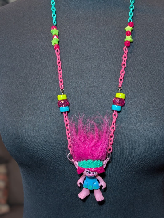 Poppy troll necklace