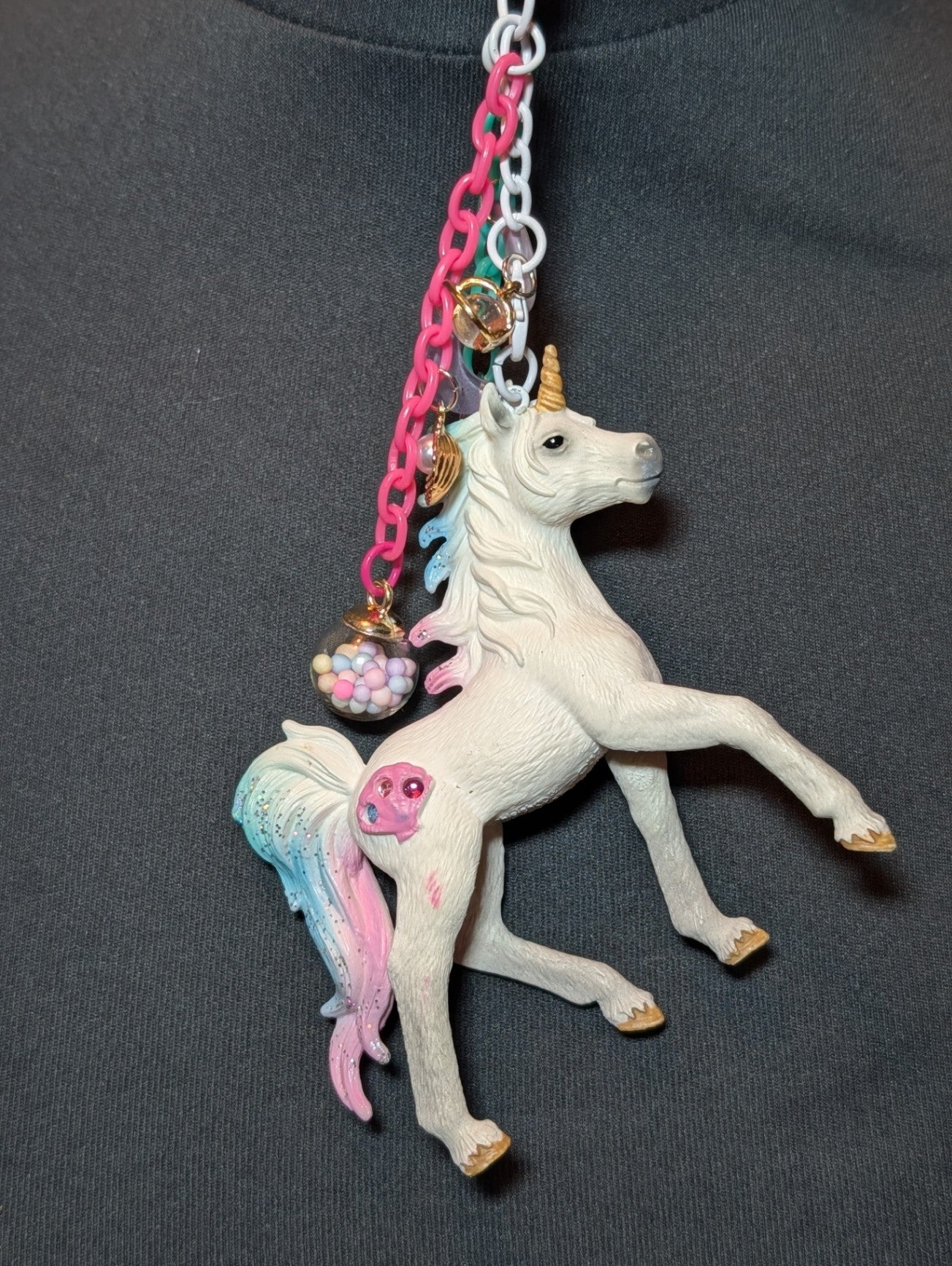 White unicorn keychain