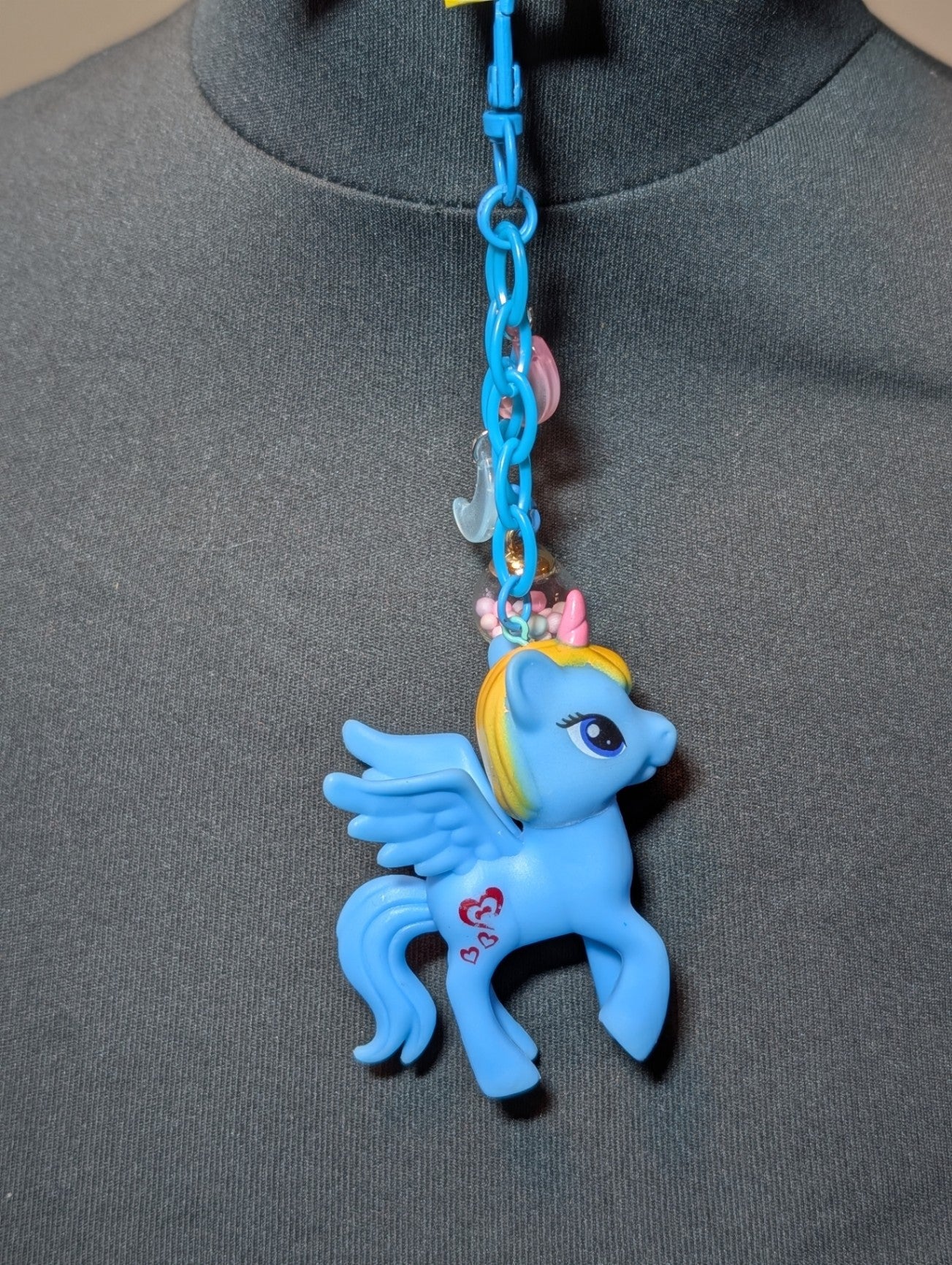 Blue unicorn keychain