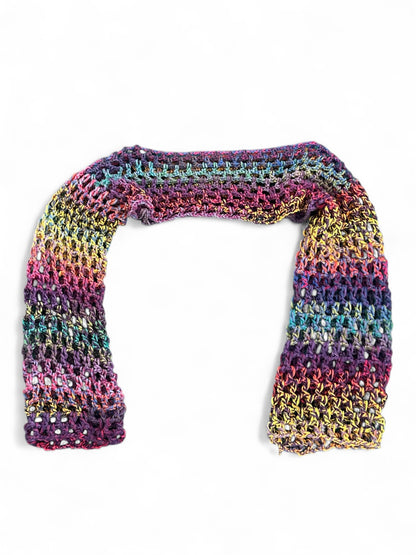 Multicoloured crochet shrug 