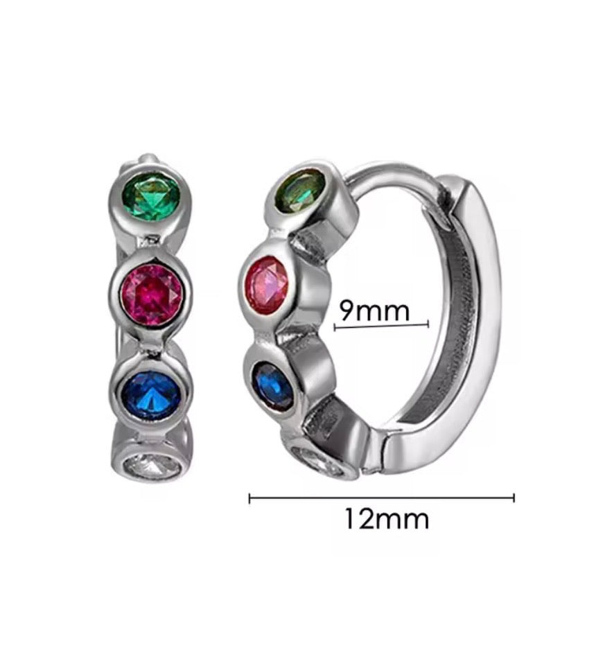 Multicoloured circular stone Huggies (s)