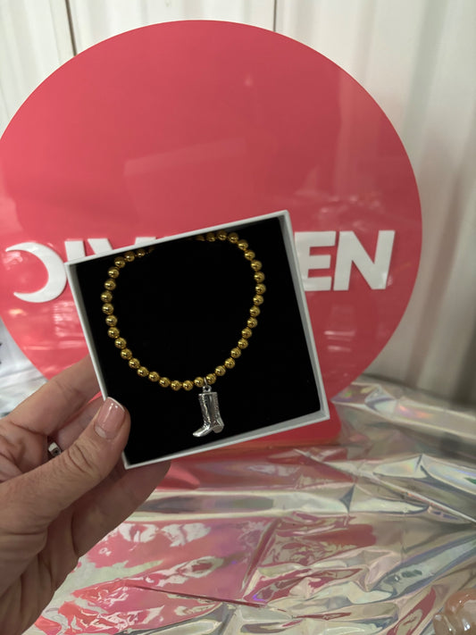 Cowboy boot necklace (g)