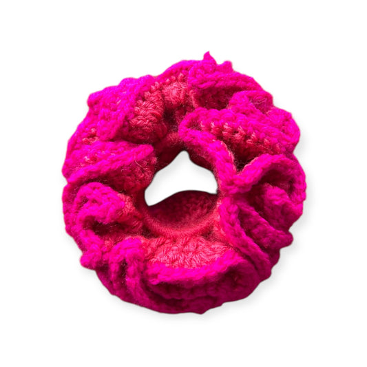XL pink crochet scrunchie