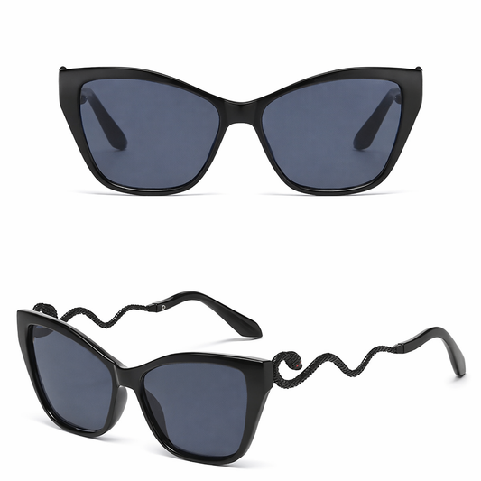 Snake Cat Eye Sunglasses Black