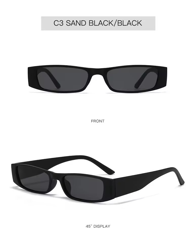 90s oblong Sunnies Mini Matt Black