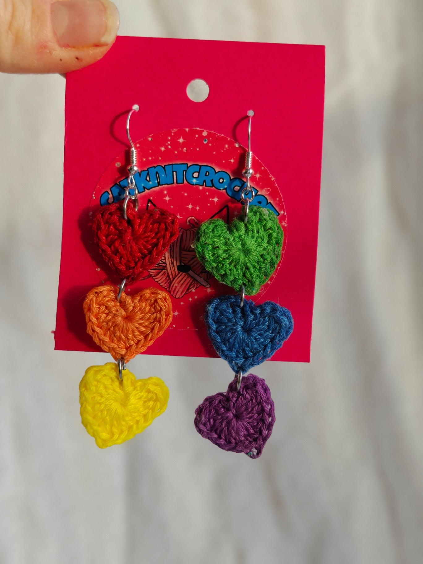 Rainbow heart earrings