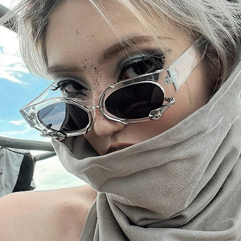 Snake Sunglasses Silver Purple