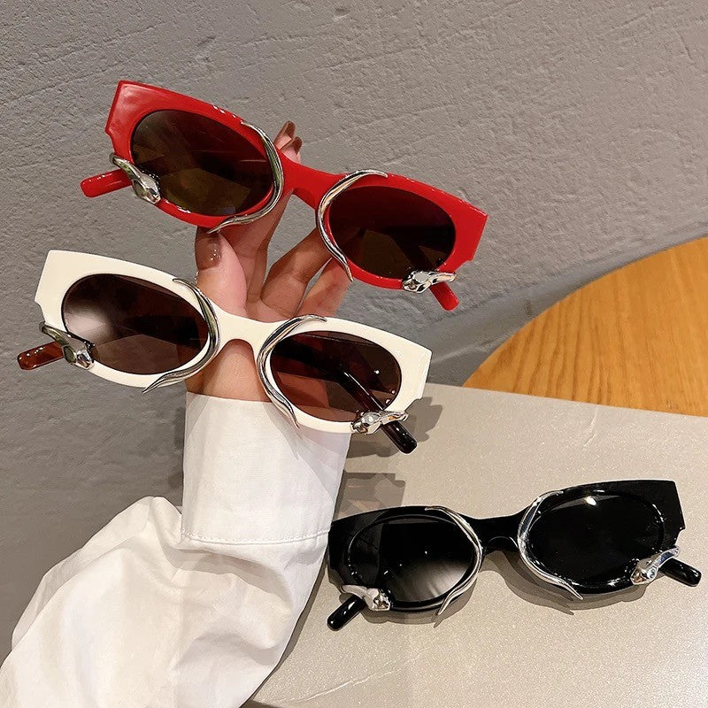 Snake Sunglasses Silver Purple