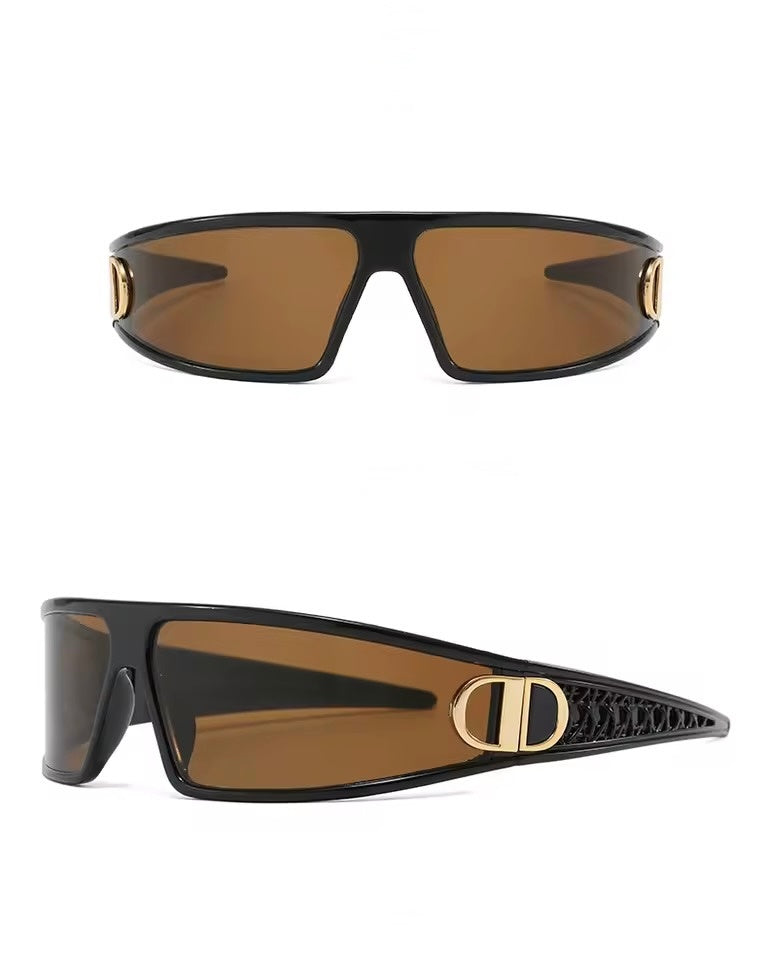 DD Wrap Around Sunglasses Black Tan