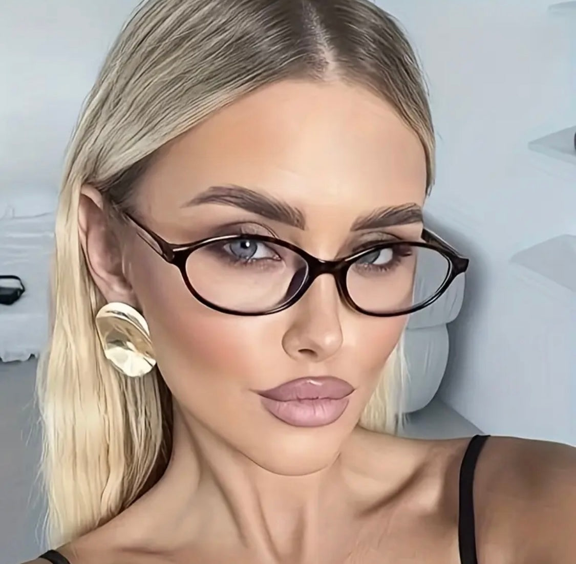 Preppy Oval Anti Blue Light Tortoise