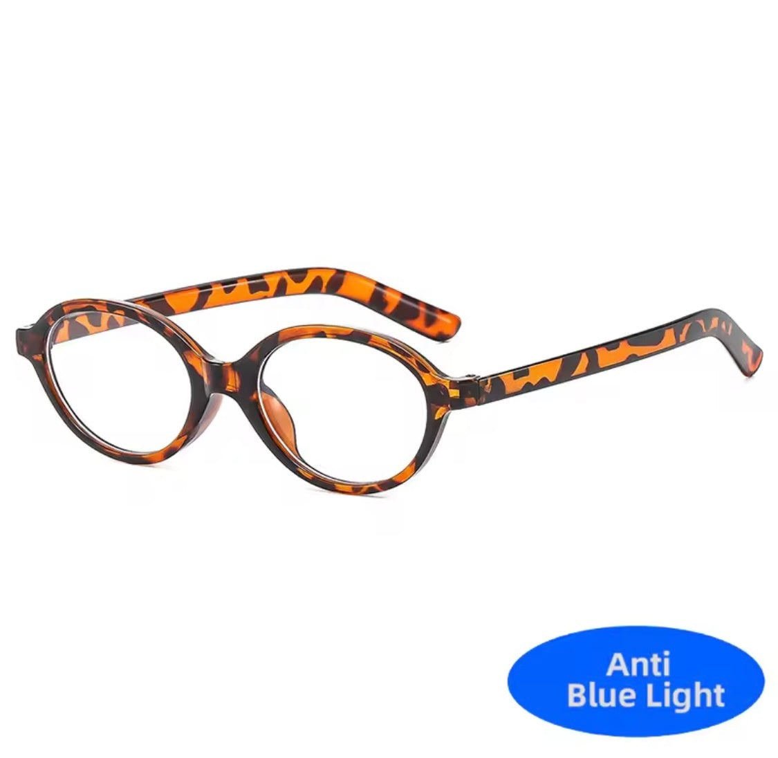 Preppy Oval Anti Blue Light Tortoise