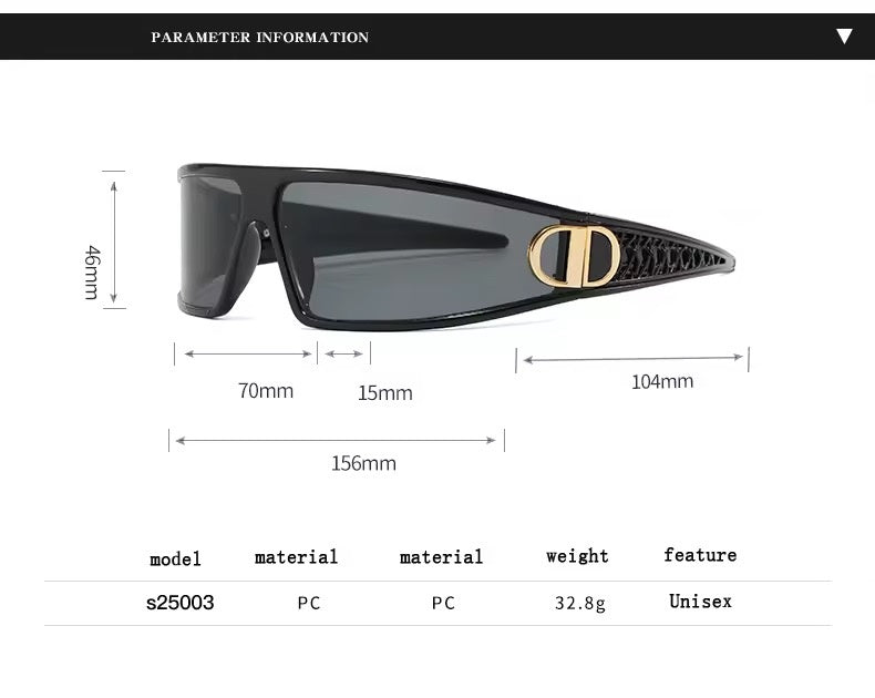 DD Wrap Around Sunglasses Black