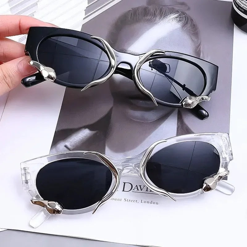 Snake Sunglasses Silver Purple