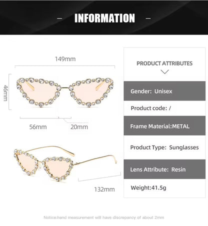 Crystal Cat Eye Sunglasses Bronze