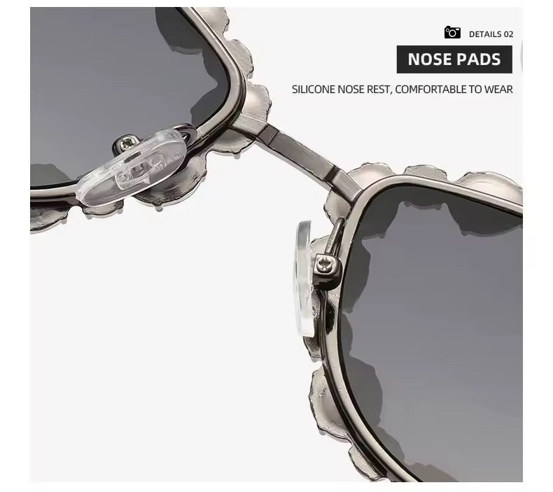 Crystal Cat Eye Sunglasses Gun Black