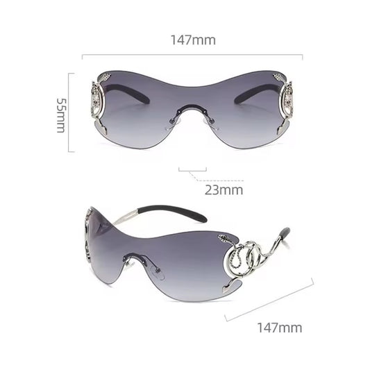 Snake Wrap Around Sunglasses Black